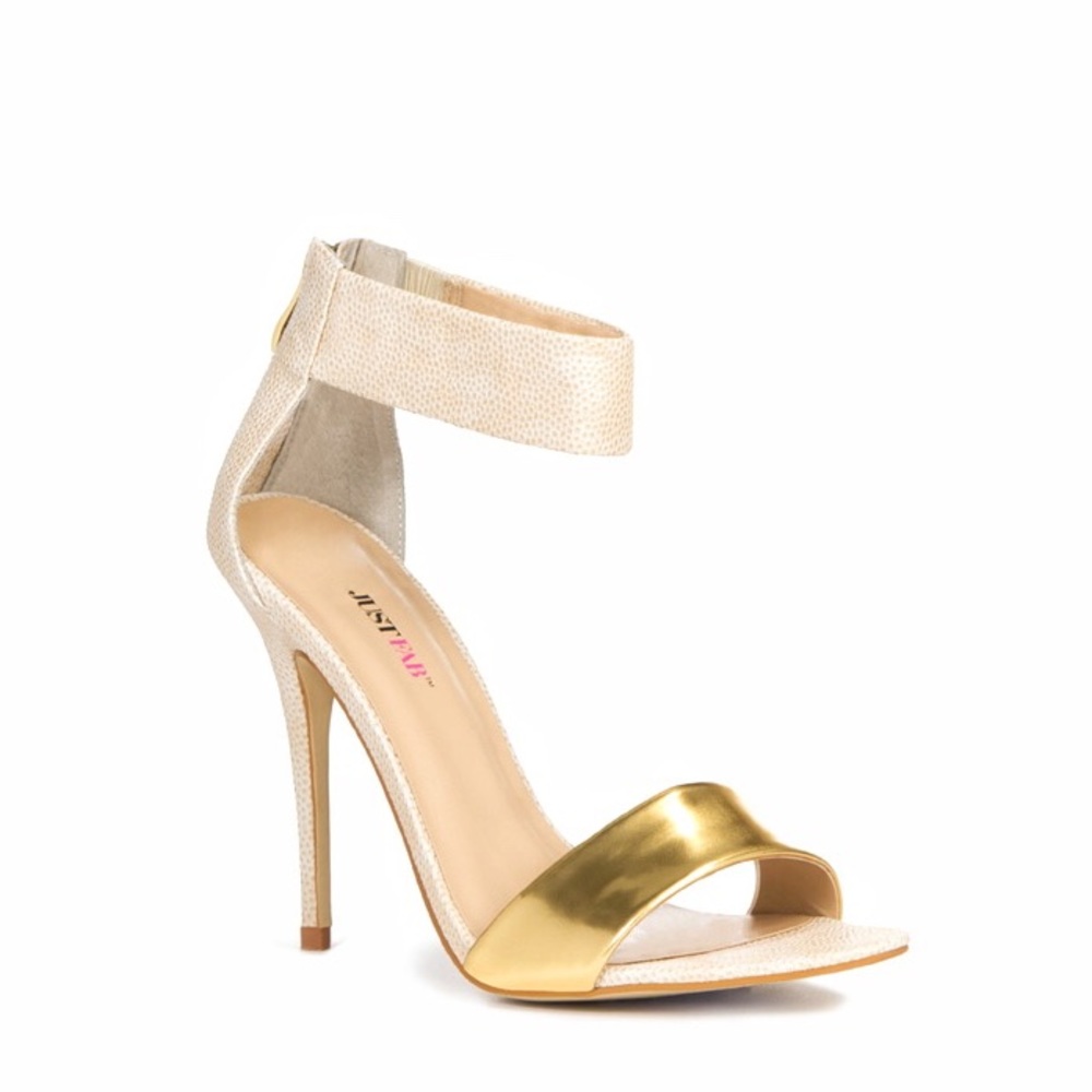 JustFab Metallic Textured Heels